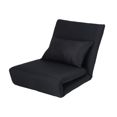 image of Loungie Relaxie Linen 5-position Adjustable Flip Chair/Sleeper/Dorm - Black with sku:3itvapjjfm_n5vk9ejjufqstd8mu7mbs-overstock