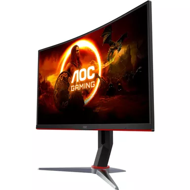 AOC - G2 Series C27G2 27" LED Curved FHD FreeSync Premium Monitor (DisplayPort, HDMI, VGA) - Black/Red