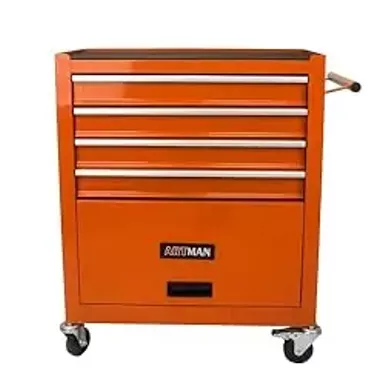 image of PULLAFUN Rolling Tool Cabinets with 4 Drawer Tool Box,Tool Chest with Wheels,Tool Storage Organizer Cabinets for Garage, Warehouse, Repair Shop (Orange) with sku:b0cscwxg8m-amazon