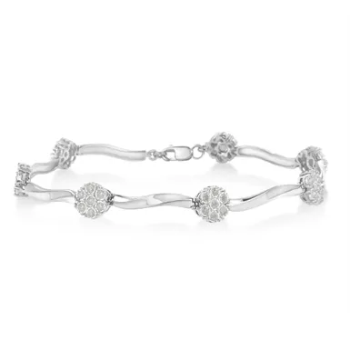 Sterling Silver 1ct TDW Diamond Link Bracelet (H-I, I1-I2)