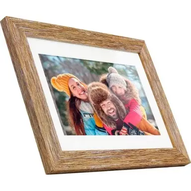 image of Aluratek - 10" LCD Wi-Fi Touchscreen Digital Photo Frame - Distressed Wood with sku:bb21811547-bestbuy