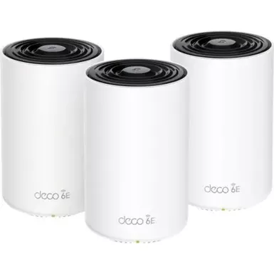 image of TP-Link - Deco XE75 Pro AXE5400 Tri-Band Wi-Fi 6E Whole Home Mesh System (3-Pack) - White with sku:bb21997831-bestbuy