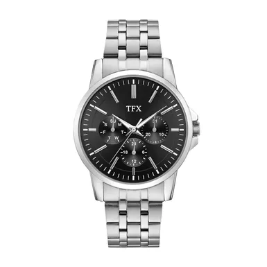 image of Bulova - TFX Mens Silver-Tone SS Chronograph Watch Black Dial with sku:36c101-powersales