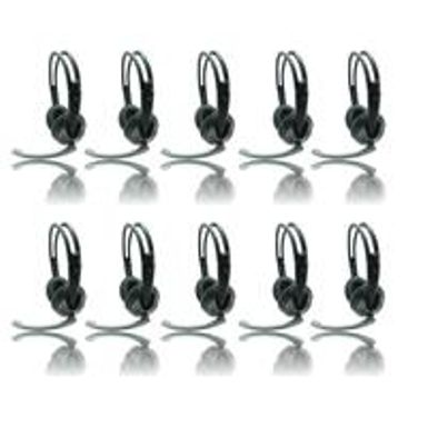 image of iMicro 10 Pack SP-IMME282 Wired USB Headphones with Microphone and Volume Control with sku:imspimme2820-adorama