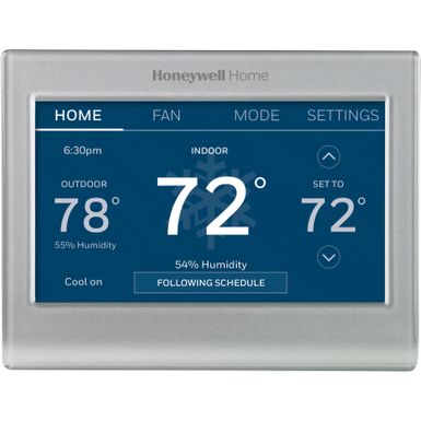 image of Honeywell Home - Smart Color Thermostat with Wi-Fi Connectivity - Silver with sku:bb20745758-5845300-bestbuy-honeywell