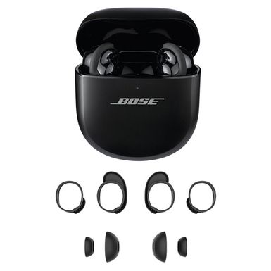 image of Bose QuietComfort Ultra Wireless Noise Cancelling Earbuds, Black, Bundle with Alternate Sizing Kit with sku:bo882826001k-adorama