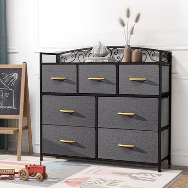 image of Crestlive Products 7 Drawers Dresser Fabric Storage Chest - Grey - 7-drawer with sku:9xxgvs4ym3cpnmwru8tg3gstd8mu7mbs--ovr