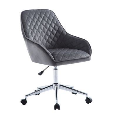 image of Porthos Home Vinita Height Adjustable Swivel Office Chair, Velvet Upholstery - Grey with sku:oxbv0_0axhcwy1jibb0yjwstd8mu7mbs--ovr