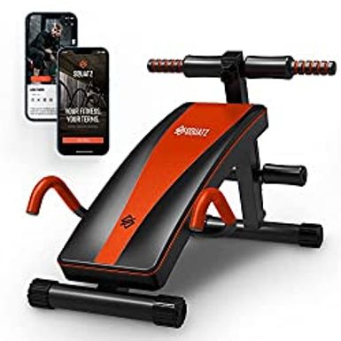 image of SQUATZ Adjustable Sit-Up Bench - Supine Board with Handrail for Abdominal Training, Five Adjustment Levels, Great Home Gym Workout Equipment for Building Abs and Core Muscles with sku:b0bffxz3k2-amazon