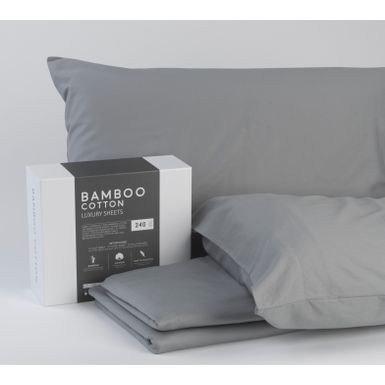 image of FlexSleep Bamboo Cotton Grey Sheets King with sku:810009165866-sby