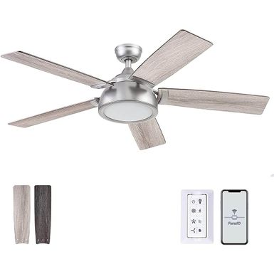image of Prominence Home 52 inch Potomac Smart Ceiling Fan with Light and Remote - Pewter with sku:51640-electronicexpress