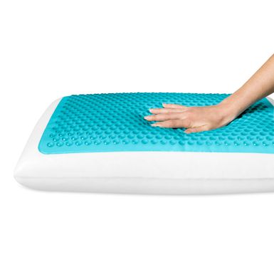 Comfort Revolution Blue Bubble Gel and Memory Foam Pillow - Queen