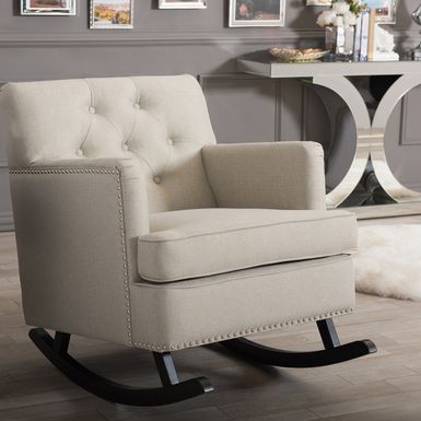 image of Contemporary Fabric Rocking Chair by Baxton Studio - Rocking Chair-Beige with sku:ltyvnn3cytvfny-5dmoisqstd8mu7mbs-overstock