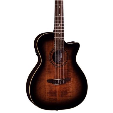 image of Luna ART V NYL E Art Vintage Nylon Acoustic Electric Guitar. Solid Top with sku:lun-artvnyle-guitarfactory
