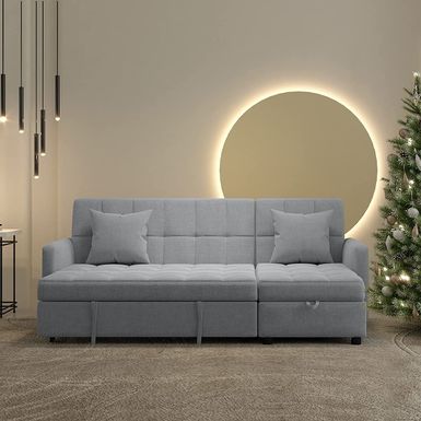 image of Reversible Sleeper Sectional Sofa with Storage Chaise - Light grey with sku:8it-k3__vjxfakx-w3avqgstd8mu7mbs-overstock