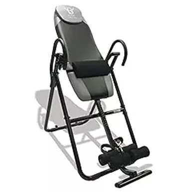 image of Body Vision IT9825 Premium Inversion Table with Removable Head Pillow & Lumbar Support Pad, - Heavy Duty - up to 250 lbs., Gray with sku:b07gf8c61j-amazon