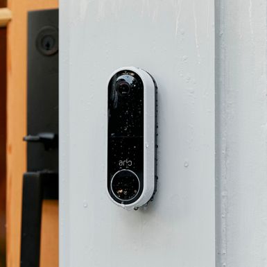 Alt View Zoom 14. Arlo - Essential Wi-Fi Smart Video Doorbell - Battery Operated or Wired with Google Assistant and Amazon Alexa - Black