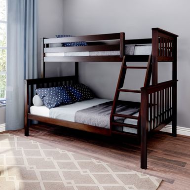 image of Max and Lily Twin over Full Bunk Bed - Espresso with sku:n3ombjzzeyscqrch2iafqwstd8mu7mbs-max-ovr