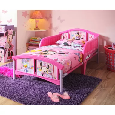 image of Disney Minnie Mouse Pink/Purple/White Plastic Toddler Bed - Minnie Mouse with sku:b00odrk5we-amazon