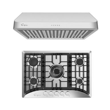 image of 2 Piece Kitchen Package with 30" Gas Cooktop & 30" Ducted Under Cabinet Range Hood - N/A - Silver with sku:rkakybucxtgdfrbn8ztp-qstd8mu7mbs-overstock