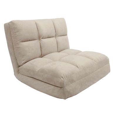 image of Loungie Microsuede 5-position Convertible Flip Chair/ Sleeper - Beige with sku:qvnsnslmdrz_nb6quwgk6wstd8mu7mbs-overstock