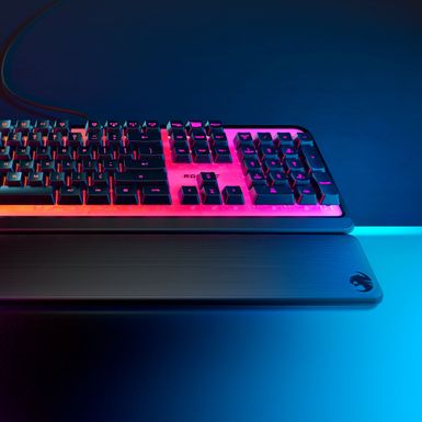Alt View Zoom 11. ROCCAT - Magma Full-size Wired Silent Membrane Gaming Keyboard with 5 Zone/ 10 LED AIMO RGB Top Plate and Detachable Palm 