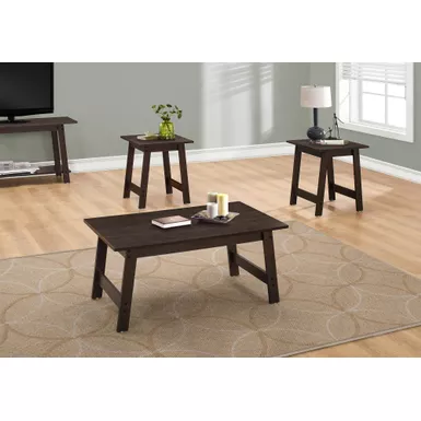 image of Table Set/ 3pcs Set/ Coffee/ End/ Side/ Accent/ Living Room/ Laminate/ Brown/ Transitional with sku:i-7930p-monarch