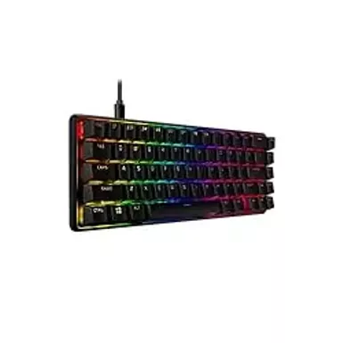 HyperX - Alloy Origins 65% Compact Wired Mechanical Aqua Tactile Switch Gaming Keyboard with RGB Lighting - Black