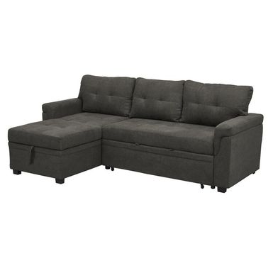 Naomi Home Laura Sectional Sleeper Sofa - Elegant L-Shaped Couch - Convertible Pull-Out Bed, Ample Storage, Sturdy Construction - Gray,...