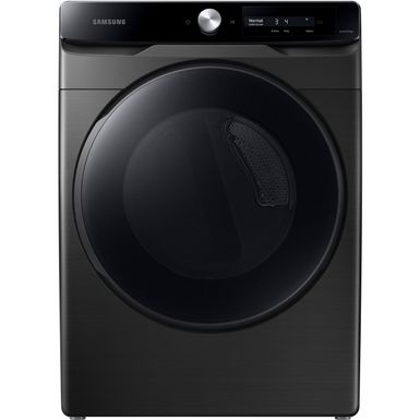 image of Samsung 7.5-Cu. Ft. Smart Dial Electric Dryer with Super Speed Dry, Brushed Black with sku:dve45a6400v-almo