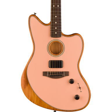 image of Fender Acoustasonic Player Jazzmaster Acoustic Electric Guitar. Rosewood Fingerboard, Shell Pink with sku:fen-0972233156-guitarfactory