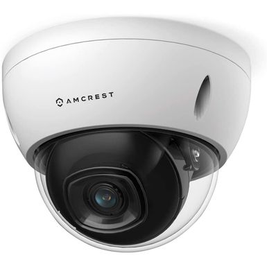 image of Amcrest 4K UHD 5MP Outdoor Security PoE Dome IP Camera with 2.8mm Lens, 98' Night Vision, White with sku:amid1188ew28-adorama