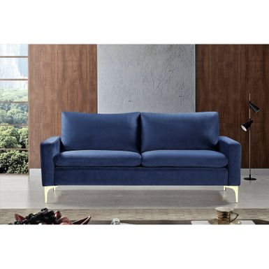 Buchan 76.8'' Velvet Square Arm Sofa - Grey
