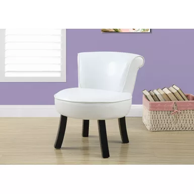 image of Juvenile Chair/ Accent/ Kids/ Upholstered/ Pu Leather Look/ White/ Contemporary/ Modern with sku:i-8155-monarch