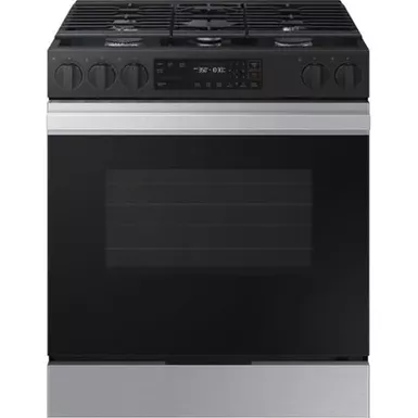 Samsung - Bespoke 6.0 Cu. Ft. Slide-In Gas Range with Precision Knobs - Stainless Steel