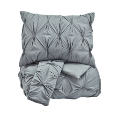 image of Gray Rimy King Comforter Set with sku:q756023k-ashley