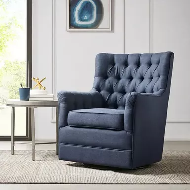 image of Blue Mathis Swivel Glider Chair with sku:mp103-0935-olliix