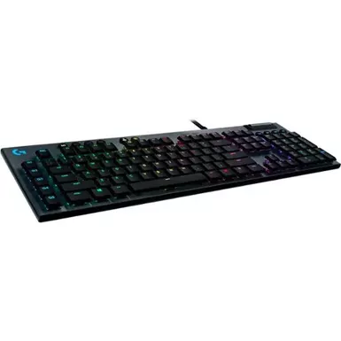 Logitech - G815 LIGHTSYNC Full-size Wired Mechanical GL Clicky Switch Gaming Keyboard with RGB Backlighting - Carbon