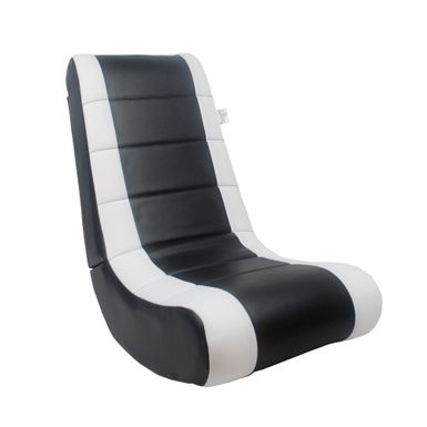 image of Loungie Rockme Video Gaming Rocker Chair For Kids, Teens, Adults - BLACK/WHITE with sku:mmgk8dche2-_ydju1zkazastd8mu7mbs-overstock