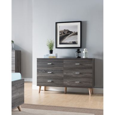 Carson Carrington Gjovik Contemporary Distressed Grey 6-drawer Dresser