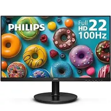 PHILIPS New 22 inch Full HD (1920 x 1080) Monitor, 100Hz Refresh Rate, VESA, HDMI x1, VGA x1, LowBlue Mode, Adaptive Sync, 4 Year Advance Replacement Warranty, 221V8LB