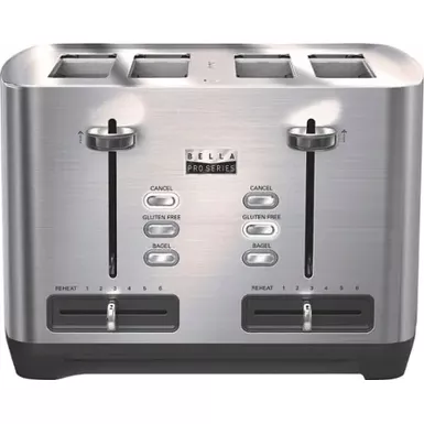 image of Bella Pro Series - 4-Slice Wide-Slot Toaster - Stainless Steel with sku:bb21052841-bestbuy