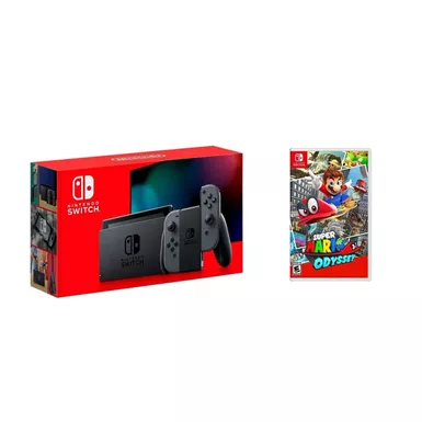 Nintendo - Switch 1.1 (Gray) + Super Mario Odyssey BUNDLE