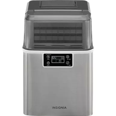 image of Insignia™ - 44 Lb. Portable Clear Ice Maker with Auto Shut-off - Stainless Steel with sku:bb21951247-bestbuy