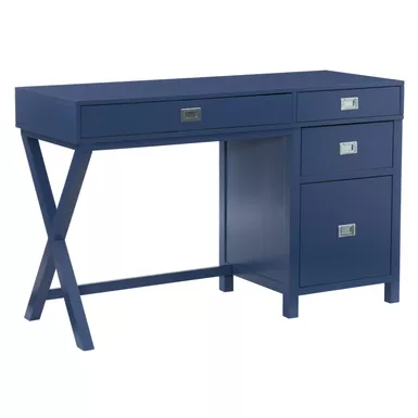 Pervis Side Storage Desk Navy