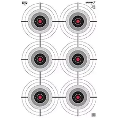 image of Birchwood Casey 23" x 35" Eze-Scorer Multiple Bull's-Eye Shoot-Up Brilliant White Paper Targets for Indoor and Outdoor Use with sku:b00hqqg8se-amazon