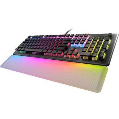 Angle Zoom. ROCCAT - Vulcan II Max Full-size Wired Keyboard with Optical Titan Switch, RGB Lighting, Aluminum Top Plate and Palm Rest - Blac