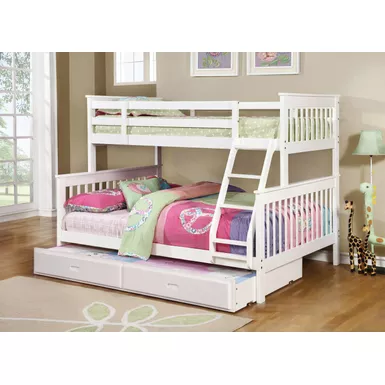 image of Chapman Twin over Full Bunk Bed White with sku:460260-coaster