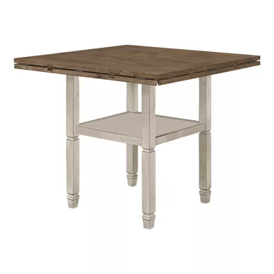 image of Sarasota Counter Height Table with Shelf Storage Nutmeg and Rustic Cream with sku:192818-coaster