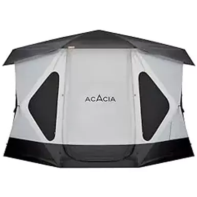 image of Space Acacia Camping Tent XL, 4-6 Person Large Family Tent with 6'10'' Height, 2 Doors, 8 Windows, Waterproof Pop Up Easy Setup Hub Tent with Rainfly, Footprint for Car Camping, Glamping, Black with sku:b0bgktgr3l-amazon